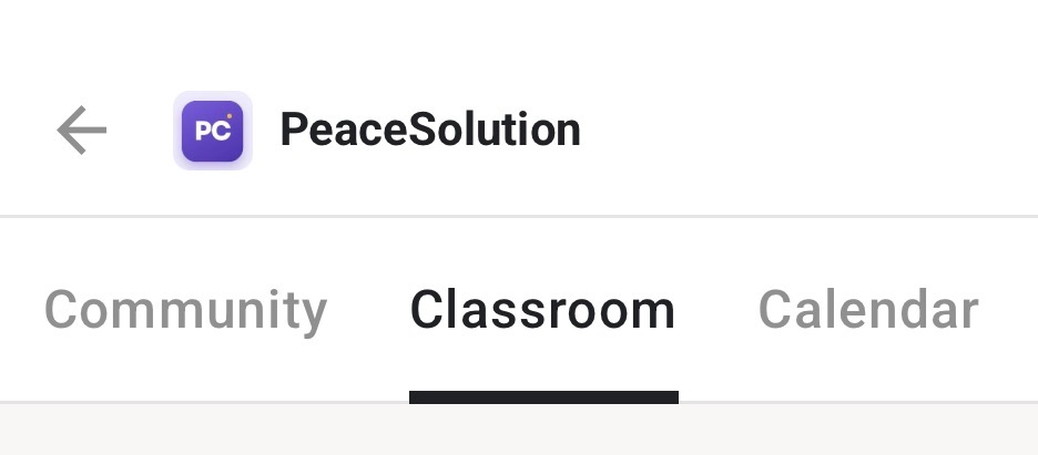 Vị trí mục Classroom trong cộng đồng PeaceSolution